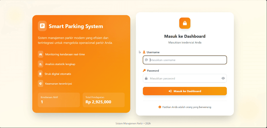 Screenshot Smart Parking System