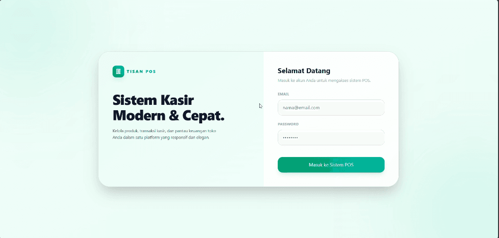 Screenshot Tisan POS — Sistem Kasir Modern
